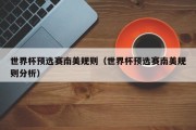 世界杯预选赛南美规则（世界杯预选赛南美规则分析）