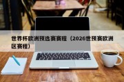 世界杯欧洲预选赛赛程（2026世预赛欧洲区赛程）